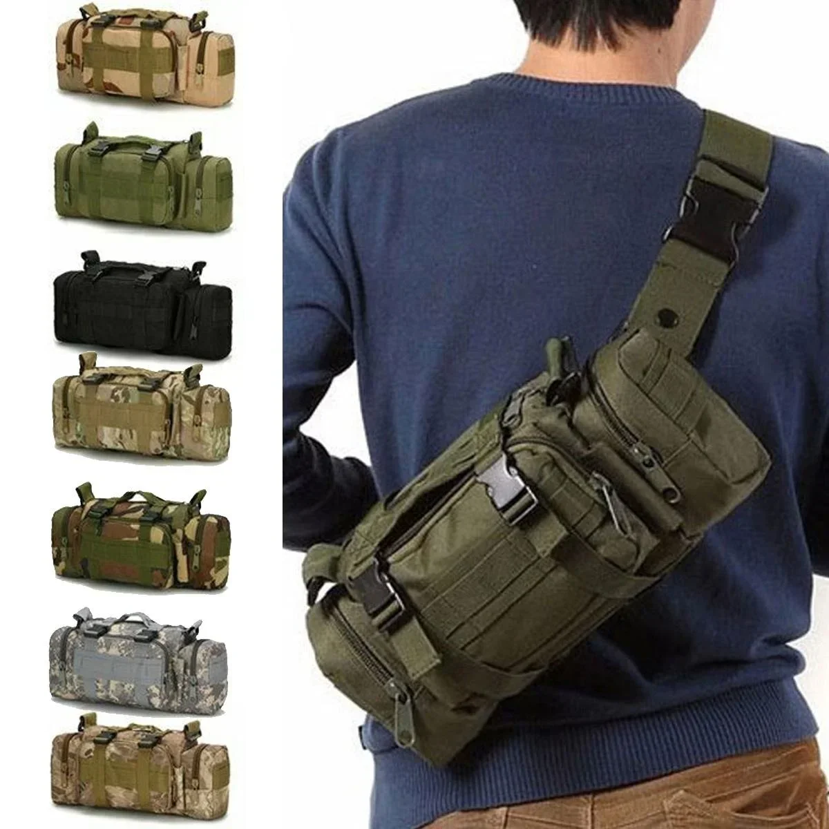 Edc Carry Fanny Pack - حقيبة خصر من القماش الخشن مولي