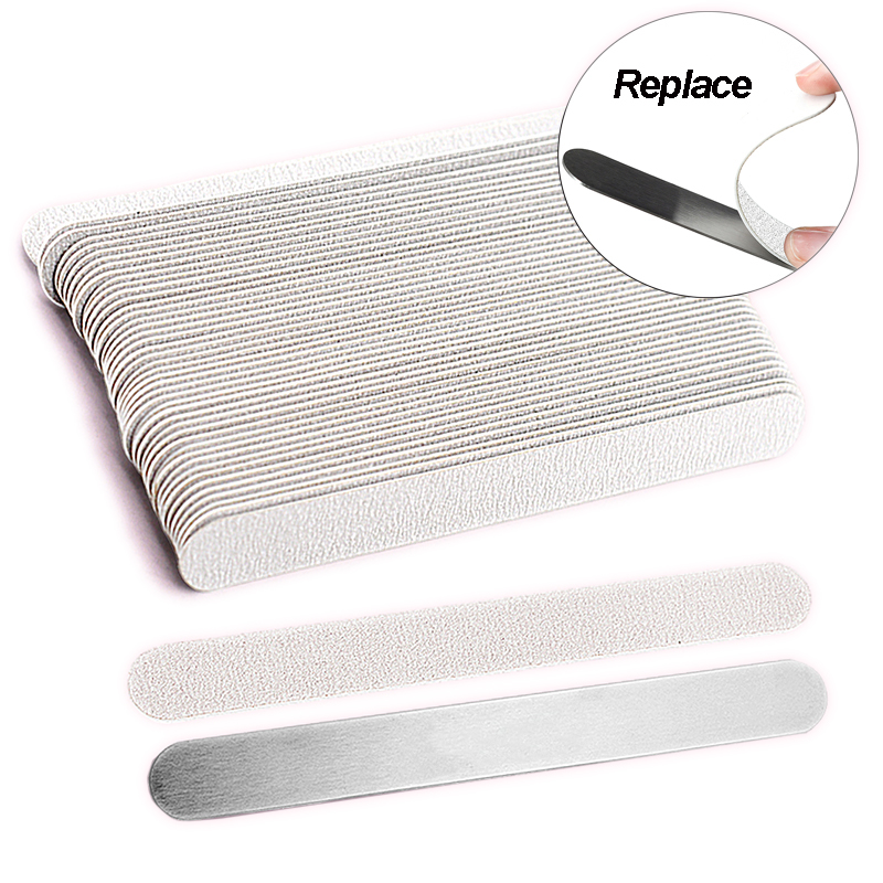 Nail File Titanium - 50 قطعة/100 قطعة منصات رمادية قابلة
