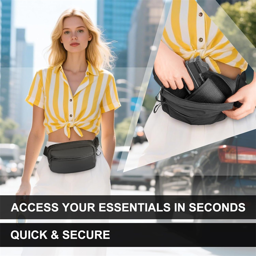 أخفى حمل بندقية حقيبة مسدس مسد - مراجعة Edc Carry Fanny Pack وسعره