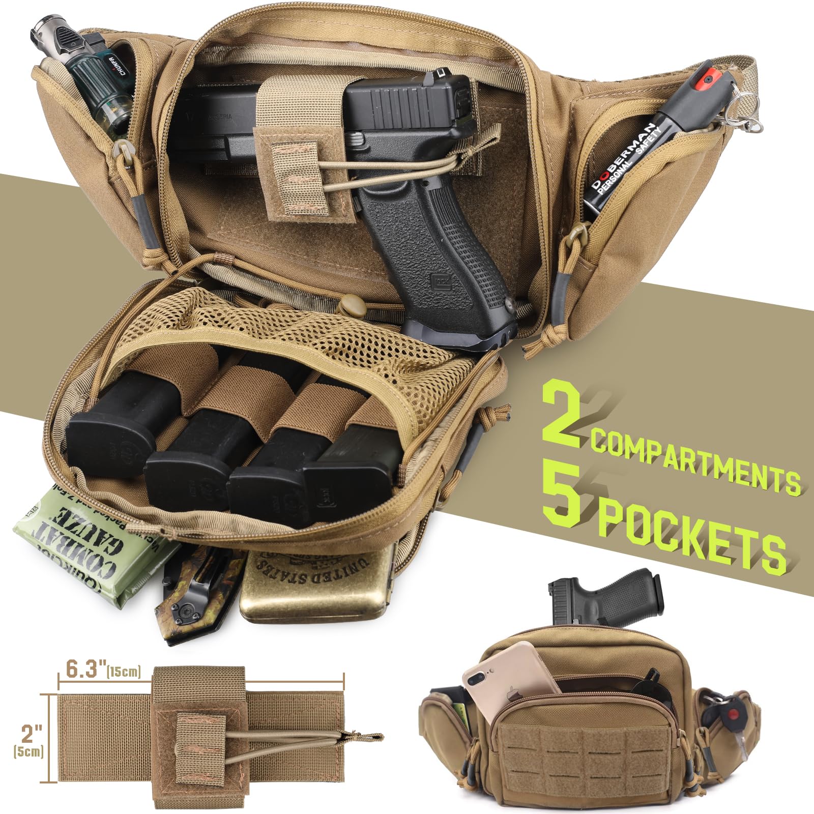 حقيبة خصر تكتيكية مخفية لحمل ا - مراجعة Edc Concealed Carry Holster وسعره